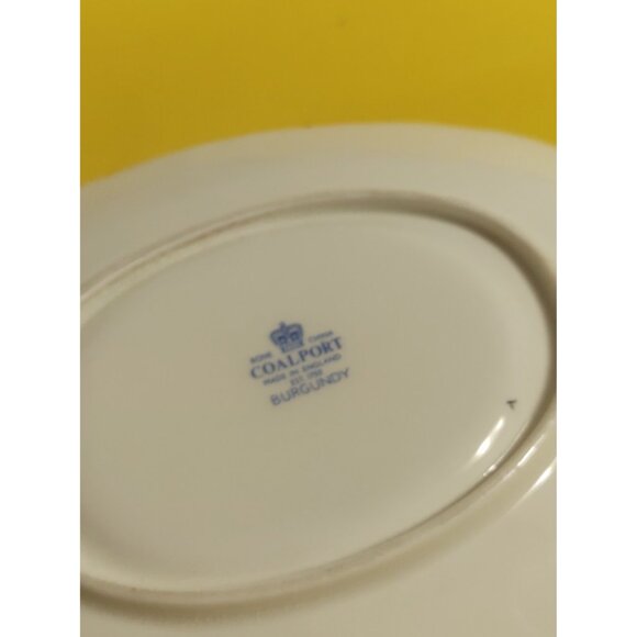 Vintage Coalport England Gravy Boat & Underplate "Burgundy" Pattern - Picture 8 of 14